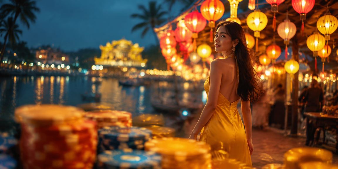 Người chơi tại chợ đêm Huế tham gia giải trí casino và theo dõi kết quả cược đêm khuya